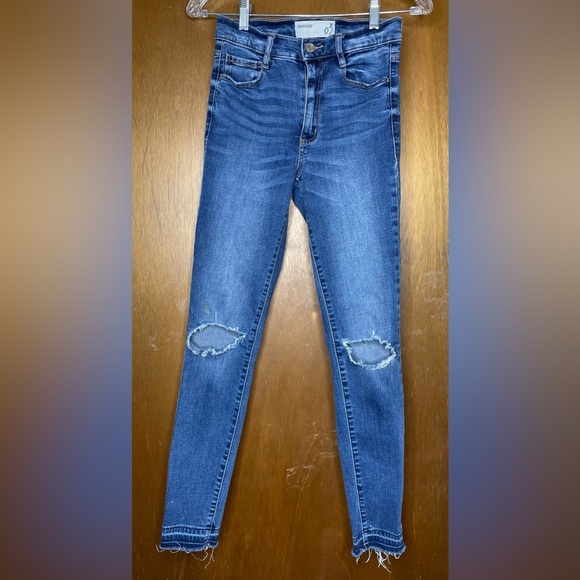 Garage Skinny Distressed Navy and Blue Jeans Size 3 - Picture 1 of 6